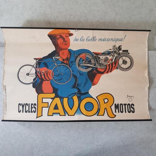 Affiche JP Bellenger1937, cycles Favor moto's, Verzamelen, Posters, Ophalen of Verzenden