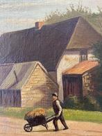 +100 jaar oud schilderij op doek uit 1911 van E. Van Dooren, Antiek en Kunst, Ophalen