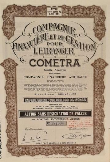 Cometra - Compagnie Financière Africaine - 1962 beschikbaar voor biedingen
