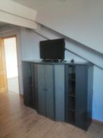 armoire vitrine grise foncée et verre,, Huis en Inrichting, Ophalen, Gebruikt, Glas