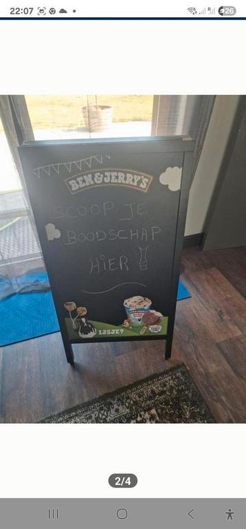 
Ben & Jerry’s krijtbord / stoepbord – dubbelzijdig – in net beschikbaar voor biedingen