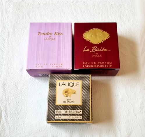 Lot 3 miniatures de parfum Lalique, Collections, Parfums, Neuf, Miniature, Plein, Envoi