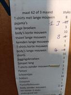 Kinderkleding maat 62 of 3 maand jongens alles samen 104stuk, Kinderen en Baby's, Ophalen of Verzenden, Zo goed als nieuw