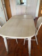 ovale eettafel met 4 stoelen lichte eik, Huis en Inrichting, Ophalen, Gebruikt, 100 tot 150 cm, Eikenhout