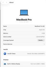 MacBook Pro 13 pouces M2 (2022), 256 GB, Qwerty, Utilisé, 2 à 3 Ghz