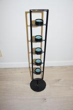 Bougeoir en métal noir - 68 cm - fait main - modèle unique, Neuf, Enlèvement ou Envoi, Métal, Chandelier