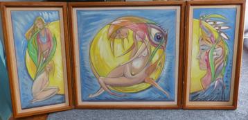 HERREMAN LODE, drieluikje, gouache beschikbaar voor biedingen
