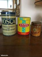 Lot de 6 boîtes anciennes de Pub : Poulain, Nescao, Verzenden, Gebruikt, Overige