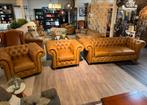 Gave chesterfield Salon 3-1-1 Zits Camel Cognac leer, Huis en Inrichting, Zetels | Zetels, Ophalen of Verzenden