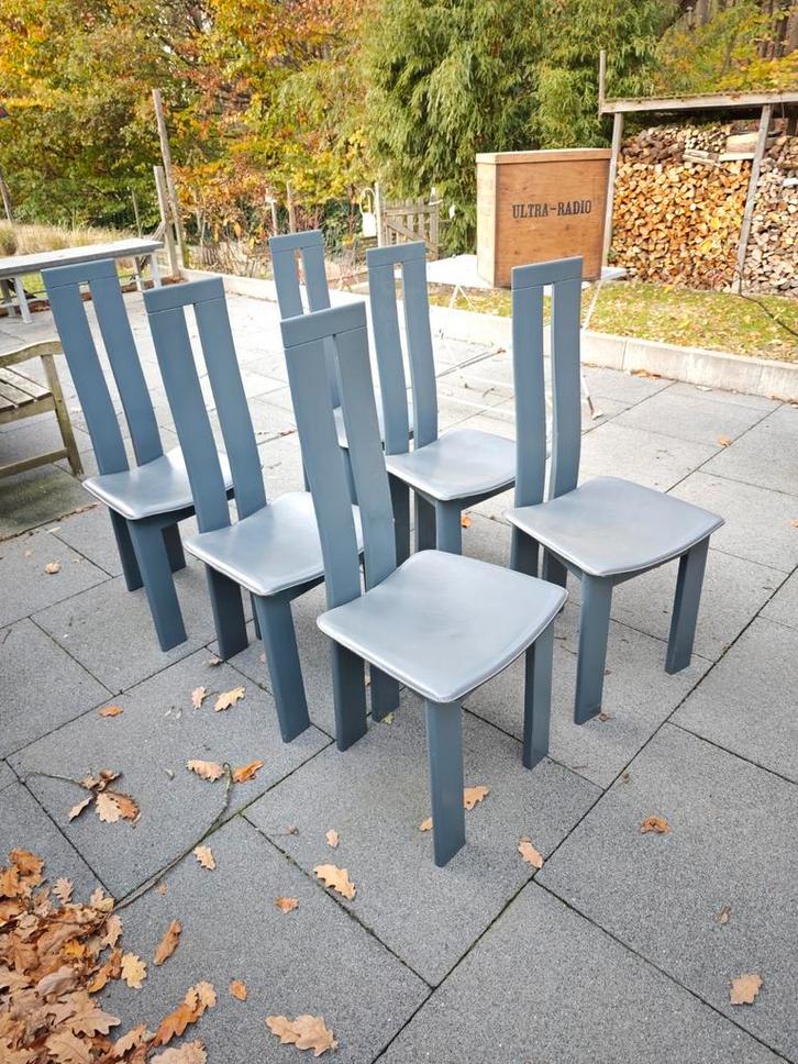 Pietro Constantini Stoelen 6 stuks jaren 80, Huis en Inrichting, Stoelen, Grijs, Ophalen