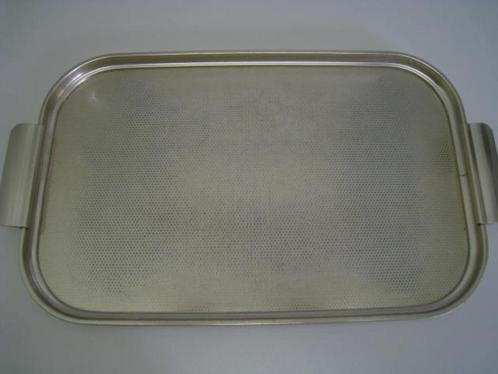 Vintage dienblad, goudkleurig, 46,5x26 cm, retro jaren 60 !, Huis en Inrichting, Woonaccessoires | Dienbladen, Rechthoekig, Ophalen of Verzenden