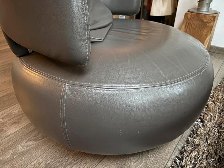 2 Roche Bobois Curl fauteuils, Huis en Inrichting, Fauteuils, Gebruikt, Leer, Ophalen