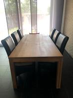 Eiken eettafel, 200 cm of meer, 50 tot 100 cm, Gebruikt, Rechthoekig