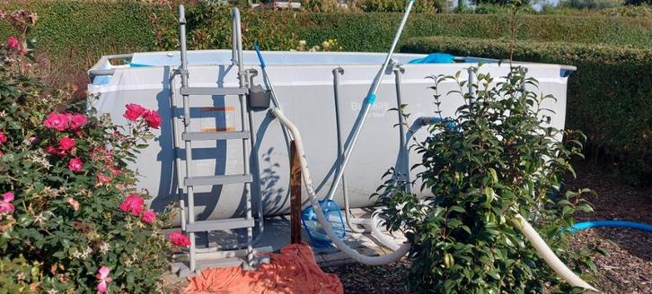 Zwembad 4m x 2m x 122cm + zandfilter + sterke pomp, Tuin en Terras, Zwembaden, Gebruikt, Opzetzwembad, 120 cm of meer, 400 cm of meer