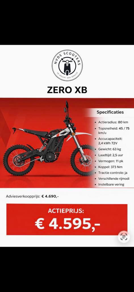 Zero XB | Cross électrique | Cyclomoteur | (Talaria/Surron), Vélos & Vélomoteurs, Cyclomoteurs | Cyclomoteurs de cross, Neuf, Autres marques