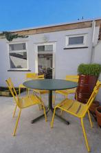 EMU Donkergroene ronde Tuintafel / Terrastafel diam. 117cm, Ophalen, Gebruikt, Rond, Metaal