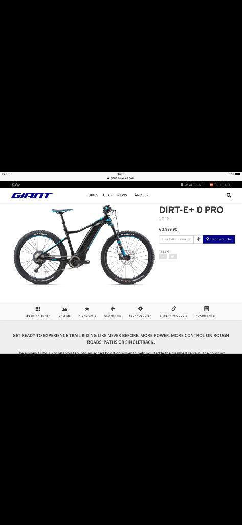 Elektrische mountainbike, Fietsen en Brommers, Fietsen | Heren | Herenfietsen, Zo goed als nieuw, Giant, Ophalen