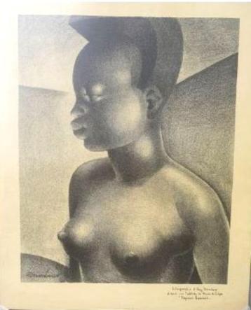 Auguste Mambour - Lithographie "Négresse bambolé" -+/- 1933