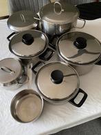 7 delige kookpottenset inox 18/10, Huis en Inrichting, Inox, Gebruikt, Keramische plaat, Ophalen