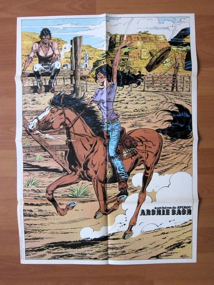 Spirou 1847 : Poster Archie Cash et Helena TBE (1973), Boeken, Stripverhalen, Zo goed als nieuw, Eén stripboek, Ophalen of Verzenden