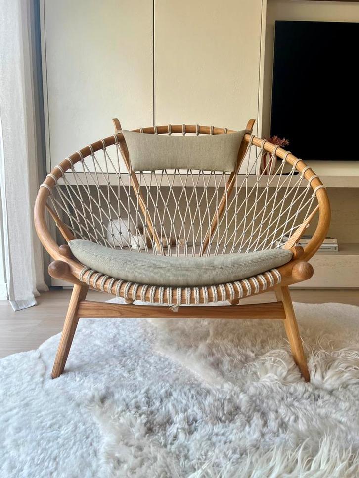 PP Møbler PP130 Circle Chair, Huis en Inrichting, Fauteuils, Zo goed als nieuw, Hout, Overige materialen, 100 tot 125 cm, 75 tot 100 cm