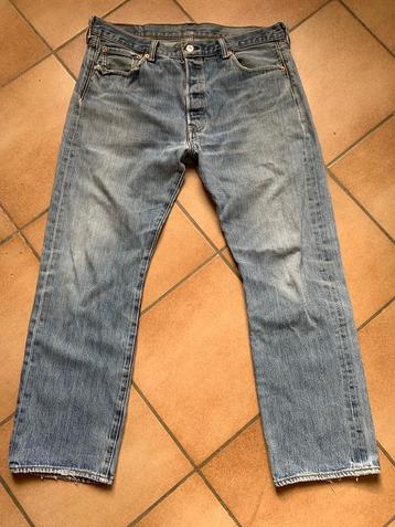 Levi's 501 zeer vervaagde blauwe spijkerbroek W36 L29 G st 