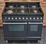 🔥Luxe Fornuis Boretti 90 cm antraciet 6 pit 2 ovens 300 C, 60 cm of meer, 5 kookzones of meer, Vrijstaand, 90 tot 95 cm