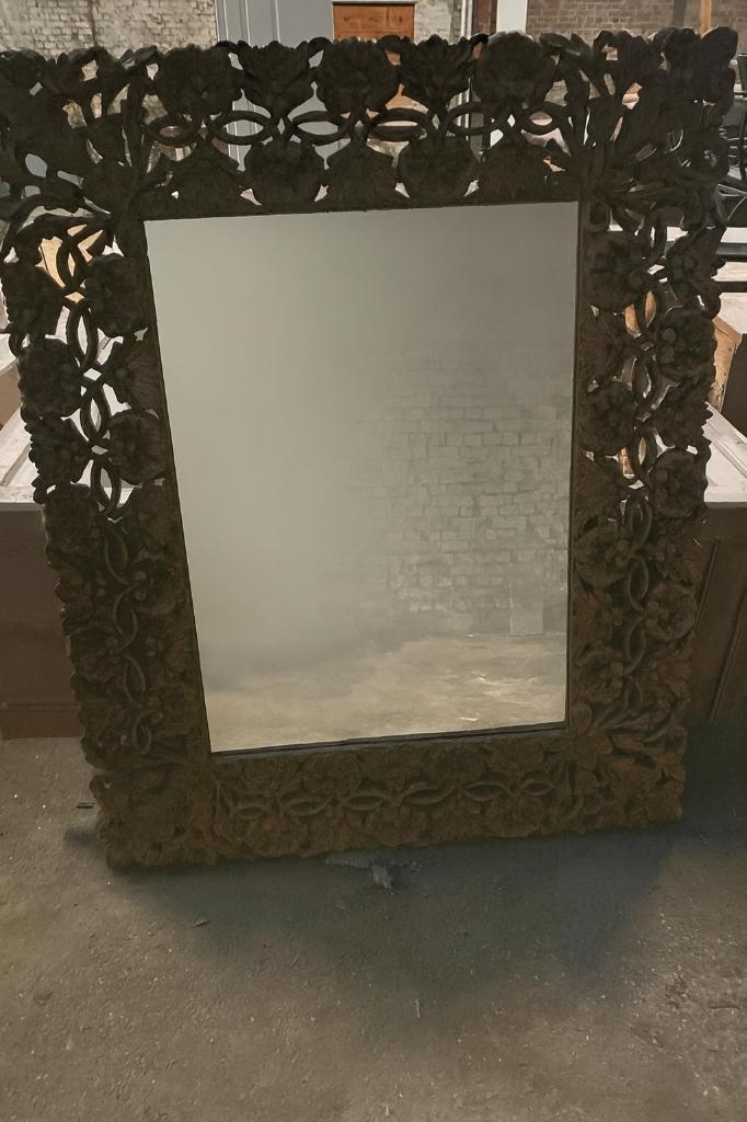 Prachtige Grootformaat Houten Spiegel, Antiek en Kunst, Antiek | Spiegels, 50 tot 100 cm, 150 tot 200 cm, Rechthoekig, Ophalen