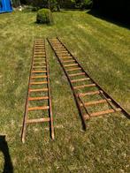 Houten ladder - inschuifbaar - 2x 410cm hoog - 34-64cm breed, Ophalen, Gebruikt, Ladder