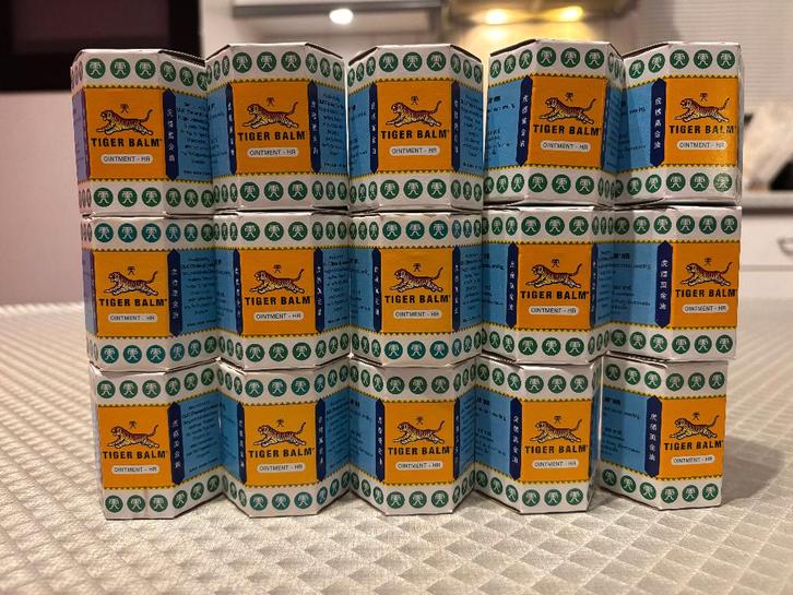 15 potjes Tiger Balsem wit 30 gr, Sport en Fitness, Gezondheidsproducten en Wellness, Nieuw, Overige typen, Ophalen of Verzenden