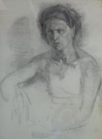 JOS HENDRICKX / ZITTENDE VROUW / ORIGINEEL WERK / 105x79cm, Enlèvement