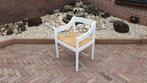 Vico Magistretti design fauteuil, Huis en Inrichting, Ophalen, Riet of Rotan, Wit, Zo goed als nieuw