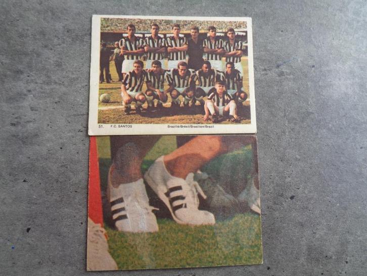 VOETBAL MONTY  GUM KAART PRENT TEAM   SANTOS  PELE ANNO SIXT, Hobby en Vrije tijd, Stickers en Plaatjes, Ophalen of Verzenden
