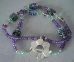 collier avec perles et cristal poinçon : SHIANA, Comme neuf, Autres matériaux, Avec pendentif, Autres couleurs