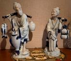 Vintage Chinese porseleinen beelden – set van 2 – blauw wit, Enlèvement