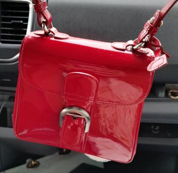 Mini sac DELVAUX rouge "Ferrari"