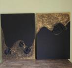 Abstract modern tweeluik 'Breath' handgeschilderd, Ophalen