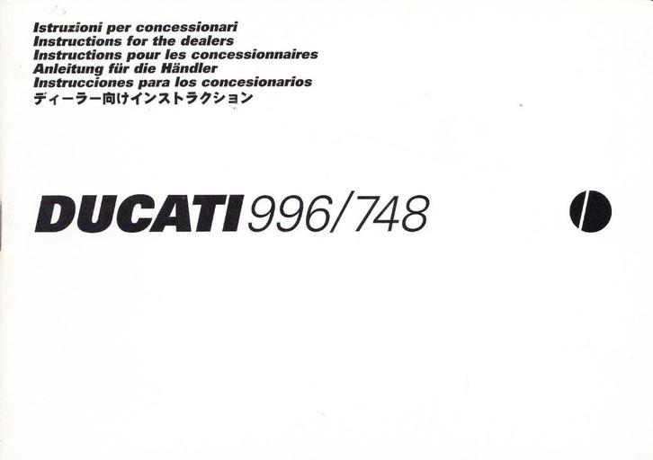 Ducati manual: 996/748 Instructions for the dealers., Motoren, Handleidingen en Instructieboekjes, Ducati, Ophalen of Verzenden