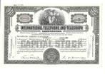 Téléphone et télégraphe international -1931, 1920 à 1950, Certificat d'action, Enlèvement ou Envoi