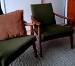 Vintage zetel: nieuwe stof en onderstel. Opruiming!, Huis en Inrichting, Fauteuils, Ophalen of Verzenden, Zo goed als nieuw, Stof