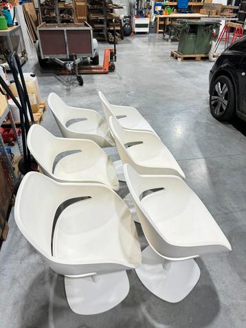 Zanotta Eva designstoelen wit, Huis en Inrichting, Ophalen, Zo goed als nieuw, Wit