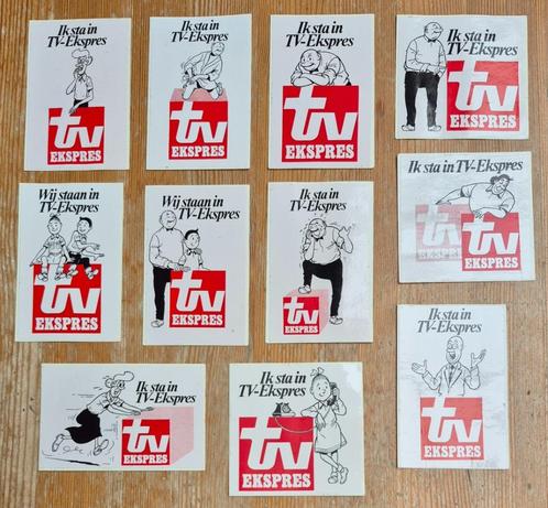 Suske en Wiske complete reeks 11 stickers TV-Ekspress 1979, Verzamelen, Stripfiguren, Zo goed als nieuw, Plaatje, Poster of Sticker