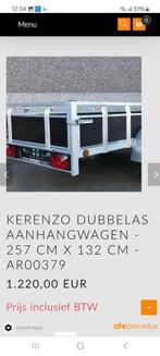 Aanhangwagen dubbelas, Auto diversen, Aanhangers en Bagagewagens, Ophalen, Zo goed als nieuw
