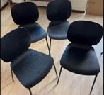 4 chaises noir, Comme neuf, Noir, Bois