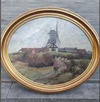 Huile sur panneau moulin a vent signe Jozeph hagemans, Antiquités & Art, Enlèvement ou Envoi