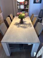Eetkamer : tafel + zes stoelen, Ophalen, Gebruikt, 4 tot 6 stoelen