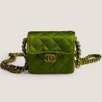 originele Chanel micro mini flap 90s satijn, Handtassen en Accessoires, Tassen | Damestassen, Ophalen of Verzenden, Zo goed als nieuw