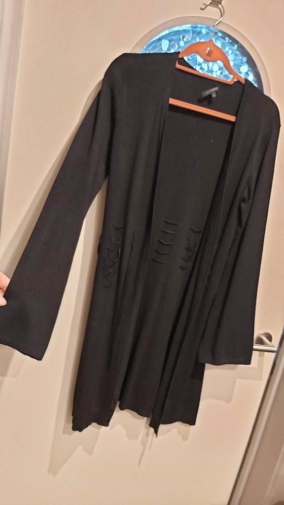 Saint Tropez, lange cardigan, L, Kleding | Dames, Truien en Vesten, Zo goed als nieuw, Maat 42/44 (L), Zwart, Ophalen of Verzenden