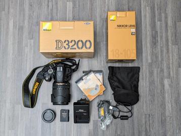 Nikon D3200 volledige set + tas