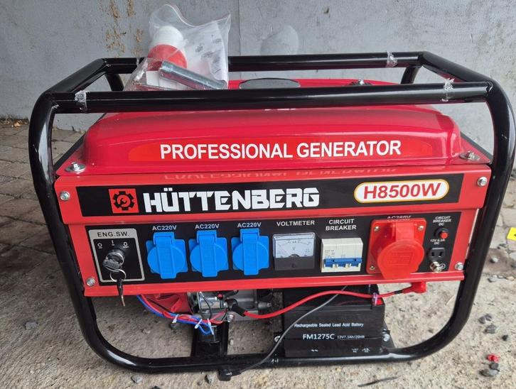 stroom groep, Doe-het-zelf en Bouw, Aggregaten, Nieuw, Benzine, 5 tot 10 kVA, Elektrisch startend, Geluidgedempt, Ophalen of Verzenden